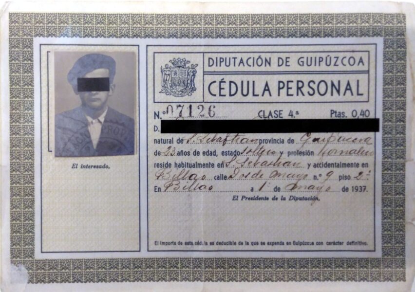 Cédula Personal Guipuzcoa 1937 El Blog De 3287